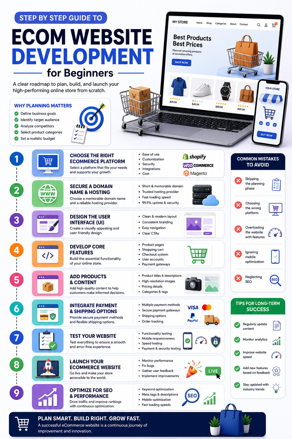 Step-by-Step Process of Ecom Website Development for Beginners
